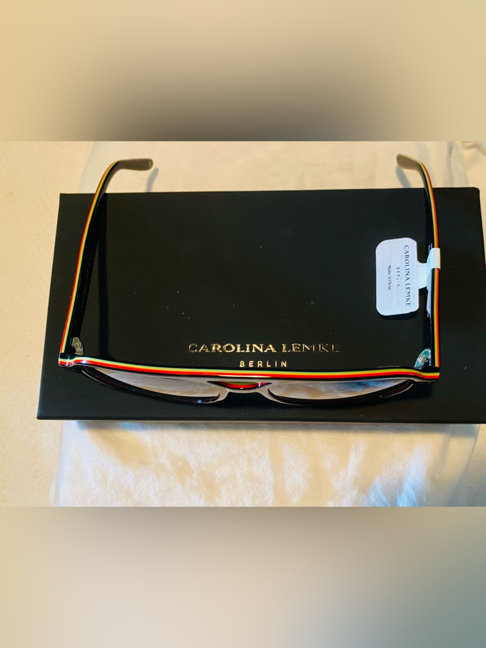Carolina Lemke Berlin Black Sunglasses with Multicolor RastaTrim